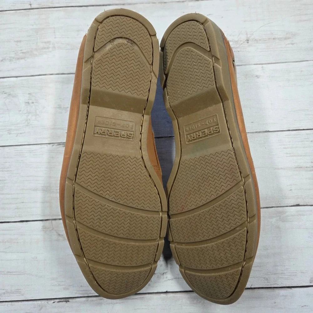 Sperry Top-Sider 0777894 Boat Shoes Men 10M Tan Leather Classic Nautical Loafers